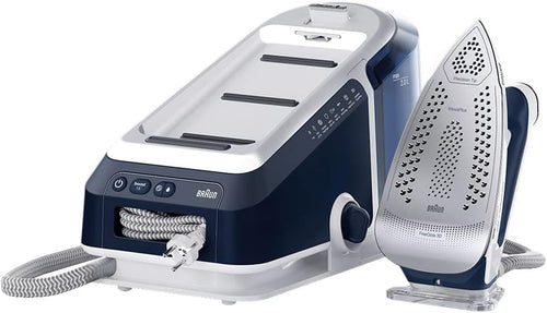 Braun CareStyle 7 Pro IS7282BL, Steam Generator Iron with FreeGlide 3D Technology, Smart iCareMode, Vertical Ironing, Anti Drip, Detachable 2L Water Tank, 2700W, Blue
