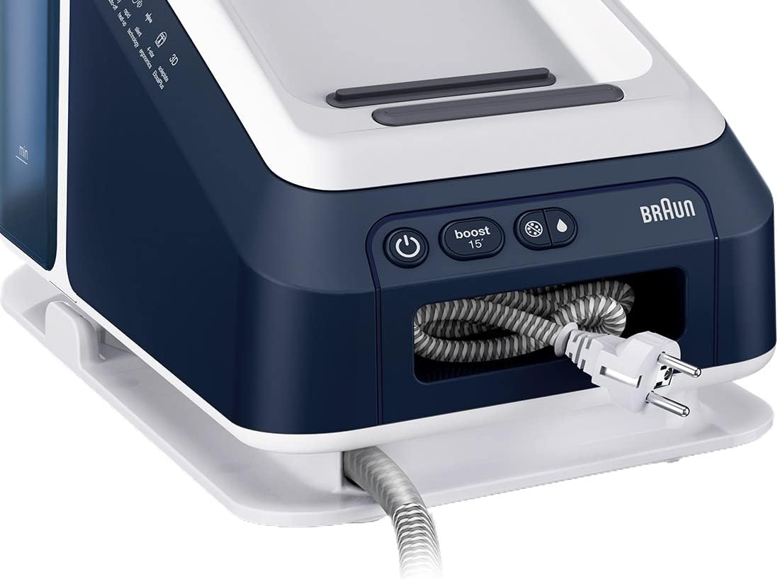 Braun CareStyle 7 Pro IS7282BL, Steam Generator Iron with FreeGlide 3D Technology, Smart iCareMode, Vertical Ironing, Anti Drip, Detachable 2L Water Tank, 2700W, Blue
