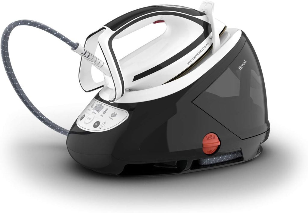 Tefal GV9550 Pro Express Ultimate Steam Iron Station | 8 Bar | Steam Burst: 520 g/min | Continuous Steam Rate: 120 g/min | Capacity: 1.9 L | Anti-Limescale Collector | Anti-Drip System | Black/White