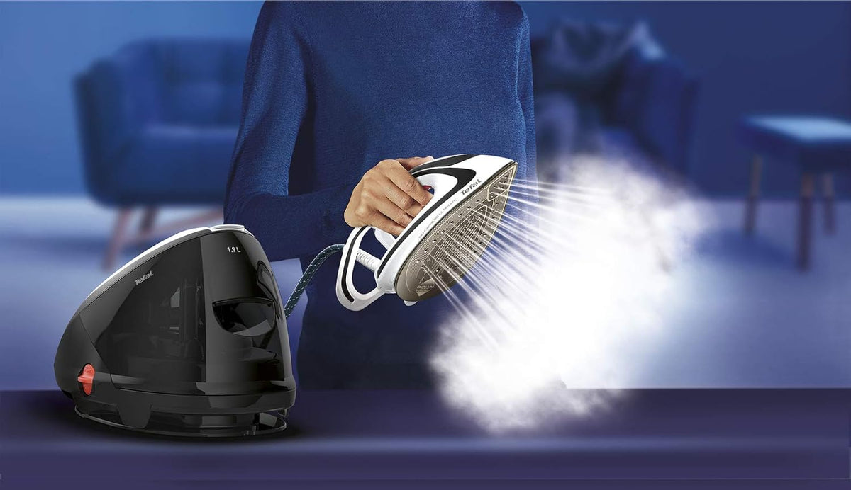 Tefal GV9550 Pro Express Ultimate Steam Iron Station | 8 Bar | Steam Burst: 520 g/min | Continuous Steam Rate: 120 g/min | Capacity: 1.9 L | Anti-Limescale Collector | Anti-Drip System | Black/White