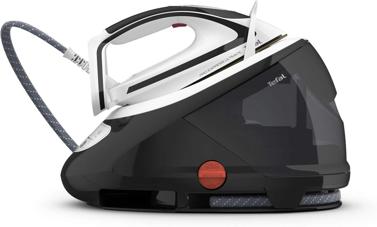 Tefal GV9550 Pro Express Ultimate Steam Iron Station | 8 Bar | Steam Burst: 520 g/min | Continuous Steam Rate: 120 g/min | Capacity: 1.9 L | Anti-Limescale Collector | Anti-Drip System | Black/White