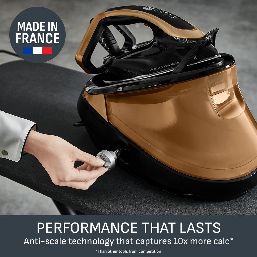 Tefal Pro Express Vision Steam Generator Iron, 9 Bar, Black and Gold