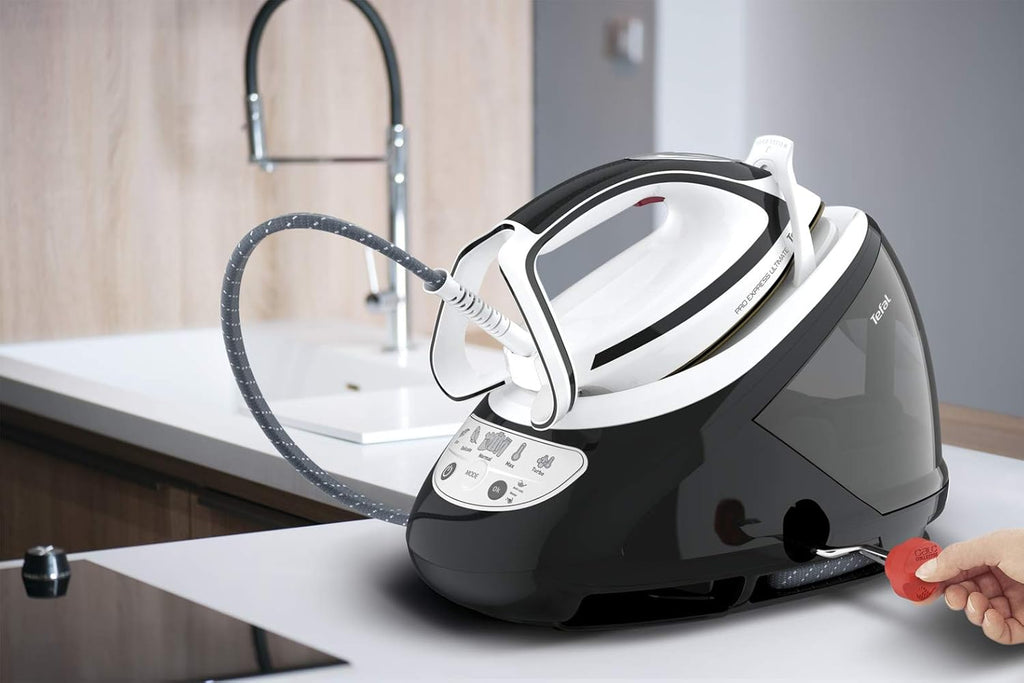 Tefal GV9550 Pro Express Ultimate Steam Iron Station | 8 Bar | Steam Burst: 520 g/min | Continuous Steam Rate: 120 g/min | Capacity: 1.9 L | Anti-Limescale Collector | Anti-Drip System | Black/White