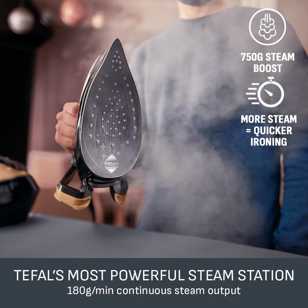 Tefal Pro Express Vision Steam Generator Iron, 9 Bar, Black and Gold