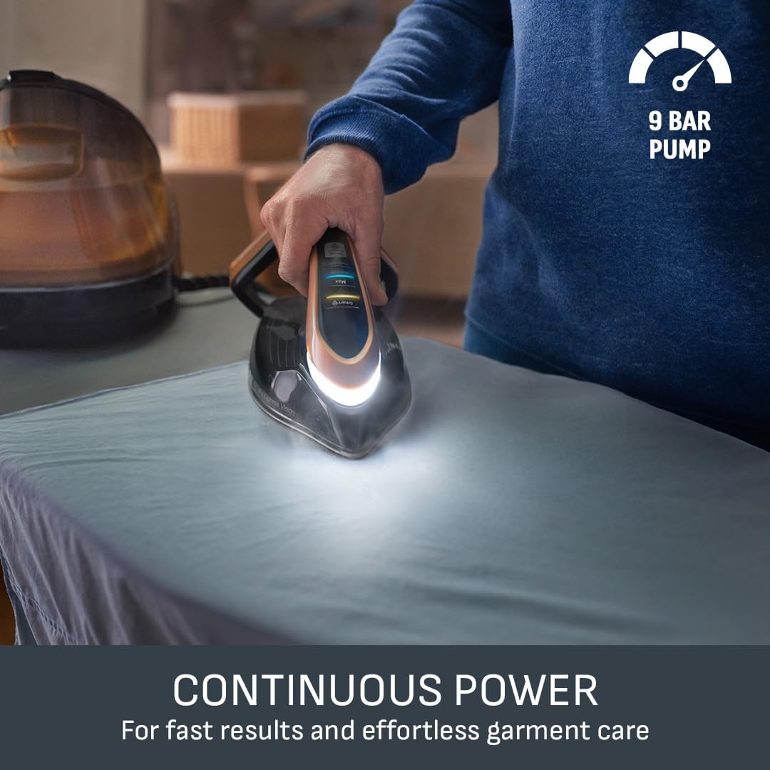 Tefal Pro Express Vision Steam Generator Iron, 9 Bar, Black and Gold