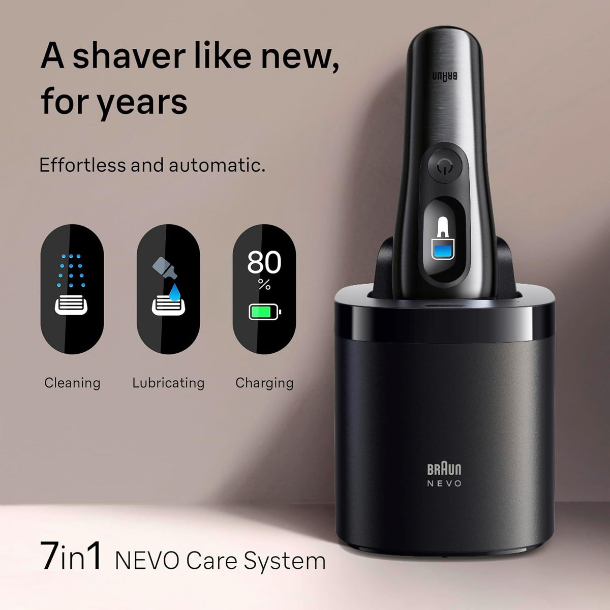 Braun NEVO Men’s Electric Shaver with AeroTouch Technology, Graphite