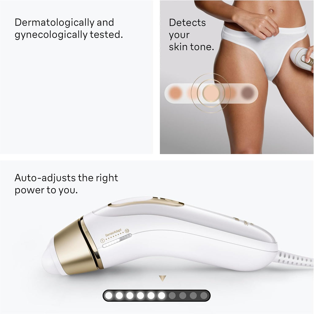 Braun IPL Silk·Expert Pro 5, At Home Laser Hair Removal, Permanent Hair Reduction, with Vanity Case, Mini Face Hair Remover, Venus Razor, 4 Attachment Heads, PL5442