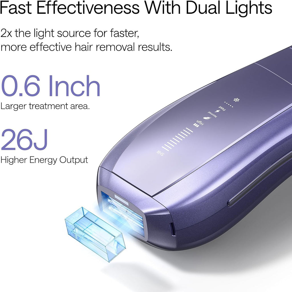 Ulike Air 10 IPL Hair Removal Device, Laser Hair Removal Device Pain-Free Ice Cooling and Permanent Hair Reduction, Dual Lights, Skin Sensor & USHR Mode* for Full Body Treatment, Gift Violet Purple