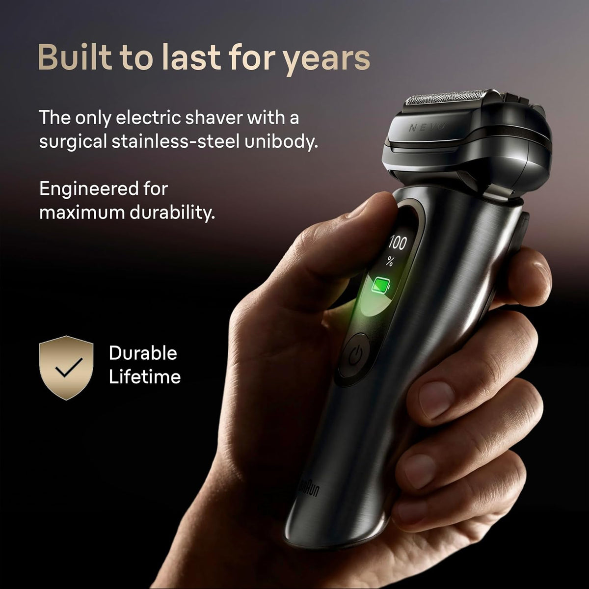 Braun NEVO Men’s Electric Shaver with AeroTouch Technology, Graphite