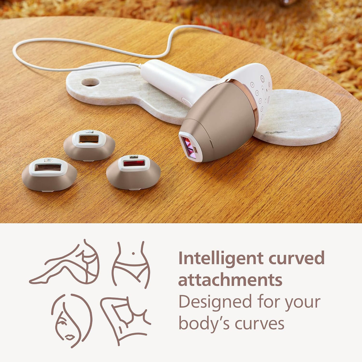 Philips Lumea 8000 Series, IPL Hair Removal Device, Laser Hair Removal Alternative, SenseIQ Technology, 4 Attachments for Body, Face, Bikini and Underarms, Model BRI948/00