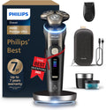 Philips Shaver i9000 Prestige Ultra, Wet & Dry Electric Shaver, Black, with Skin IQ Pro Technology, Triple Lift & Cut System, 360 Rotating NanoTech Precision Blades, 5 Shaving Modes, Model XP9405/31