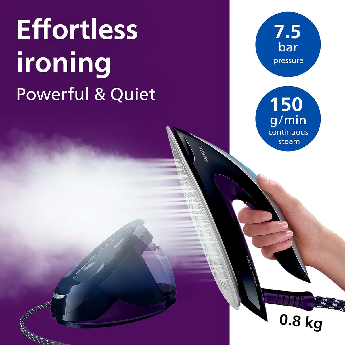 Philips PerfectCare Elite Steam Generator Iron, 500g Boost, No Burns
