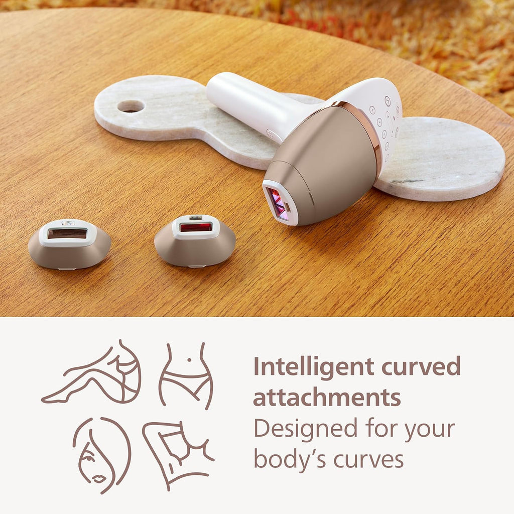 Philips Lumea 9000 Series IPL Hair Removal Device - Laser Hair Removal Alternative, SenseIQ Technology, 3 Attachments for Body, Face and Precision Areas, Corded & Cordless Use, Model BRI955/00