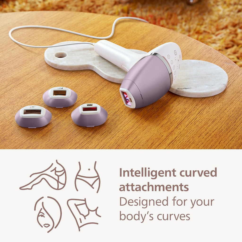 Philips Lumea 8000 Series IPL Hair Removal Device - Laser Hair Removal Alternative, SenseIQ Technology, 4 Attachments for Body, Face, Bikini and Underarms, Satin Compact Pen Trimmer, Model BRI949/00