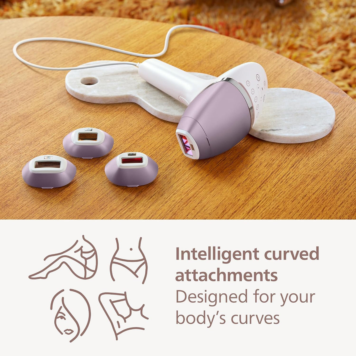 Philips Lumea 8000 Series IPL Hair Removal Device - Laser Hair Removal Alternative, SenseIQ Technology, 4 Attachments for Body, Face, Bikini and Underarms, Satin Compact Pen Trimmer, Model BRI949/00