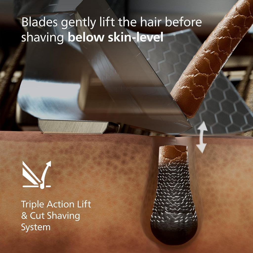 Philips Shaver i9000 Prestige Ultra, Wet & Dry Electric Shaver, Chrome, Skin IQ Pro Technology, Triple Lift & Cut System, 360 Rotating NanoTech Precision Blades, 5 Shaving Modes, Model XP9404/38